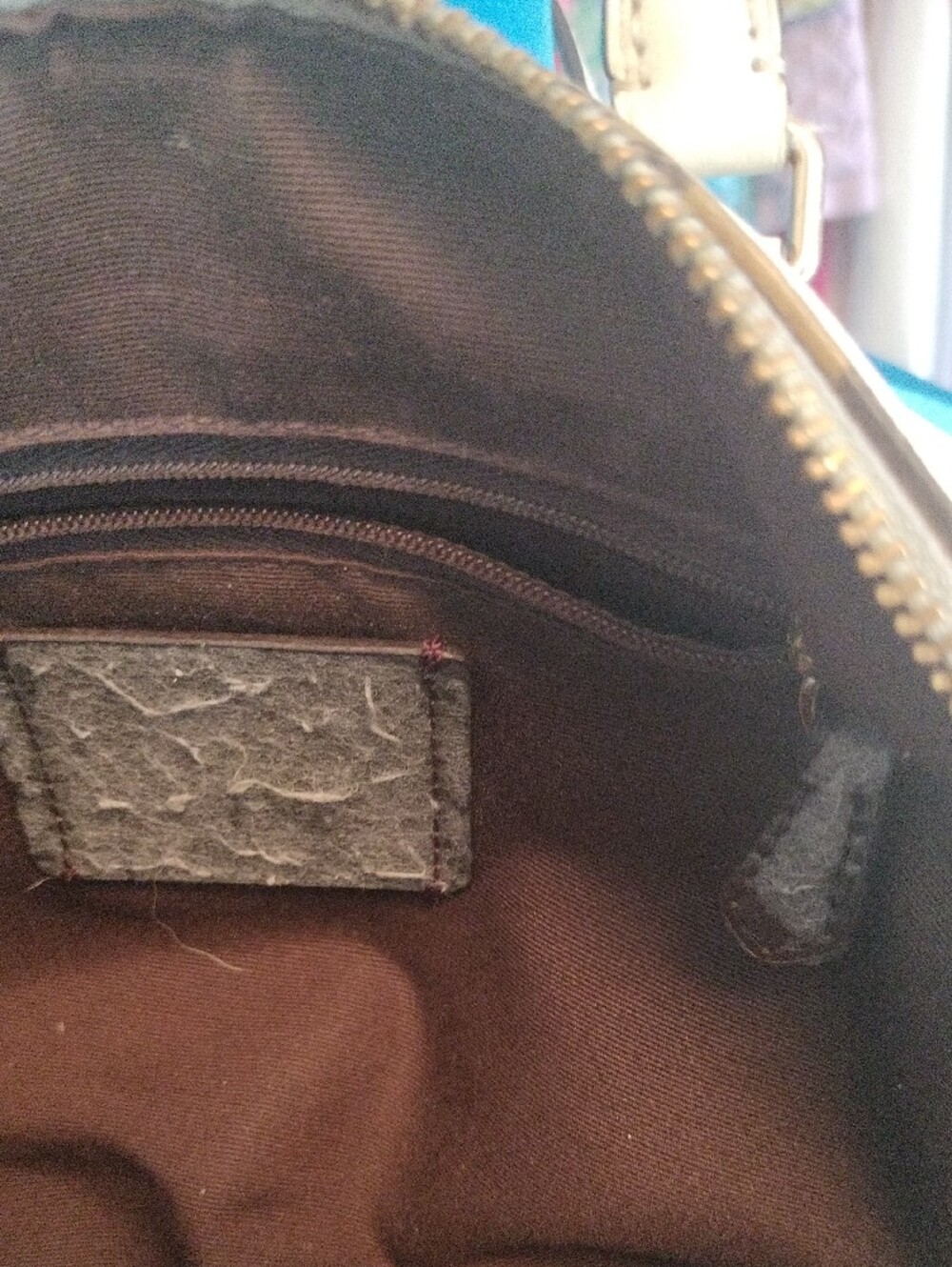 Coach Cream and Black Chevron Satchel/Crossbody Bag Vintage! - Picture 7 of 9